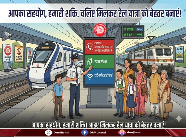 DrmJhansi's tweet image. सुरक्षा और सुविधा के साथ हर सफर बने यादगार! 🚆
भारतीय रेल आपके सहयोग से सुरक्षित, स्वच्छ और आधुनिक यात्रा का संकल्प निभा रहा है।

#IndianRailways #RailSafety #SafeJourney #SwachhRail #DigitalIndia