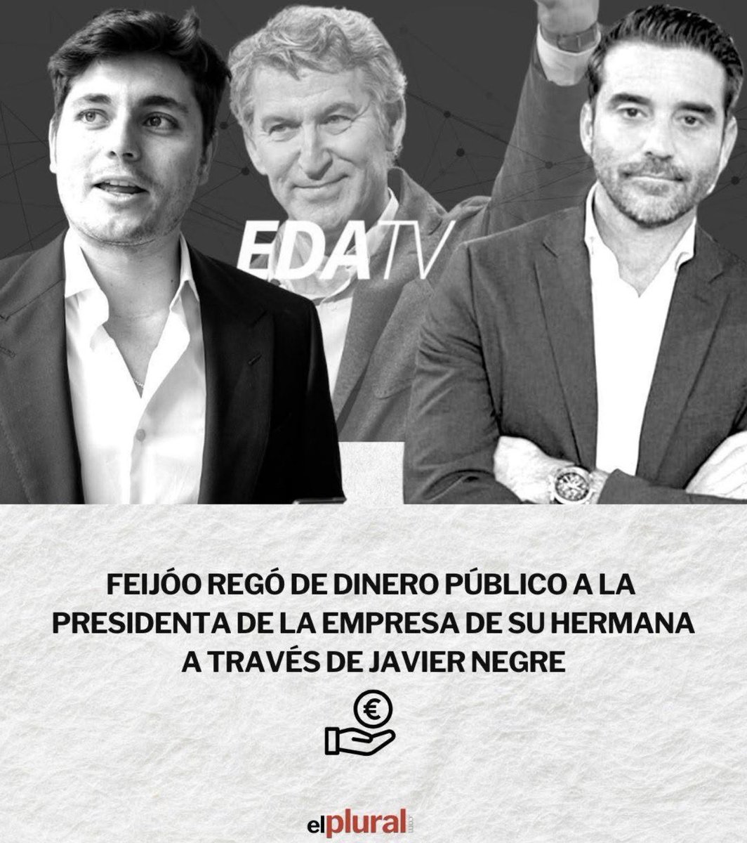 De quién es EDA TV? 

Majal Gestión SL pertenece a María José Álvarez Mezquiriz, presidenta ejecutiva del GRUPO EULEN, es la accionista principal de EDA TV. 

EULEN es donde es directiva la hermana de Feijóo y desde el que ha conseguido más de 2 millones de euros de dinero