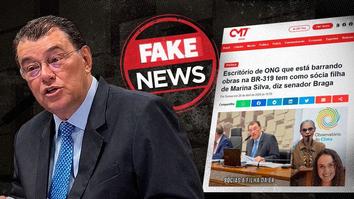 🔍 É fake que filha de Marina Silva é ligada a escritório de advocacia que tentou barrar editais da BR-319

É falsa a afirmação do senador Eduardo Braga de que a advogada Moara Silva Vaz de Lima integra o escritório contratado pelo Observatório do Clima na ação que suspendeu