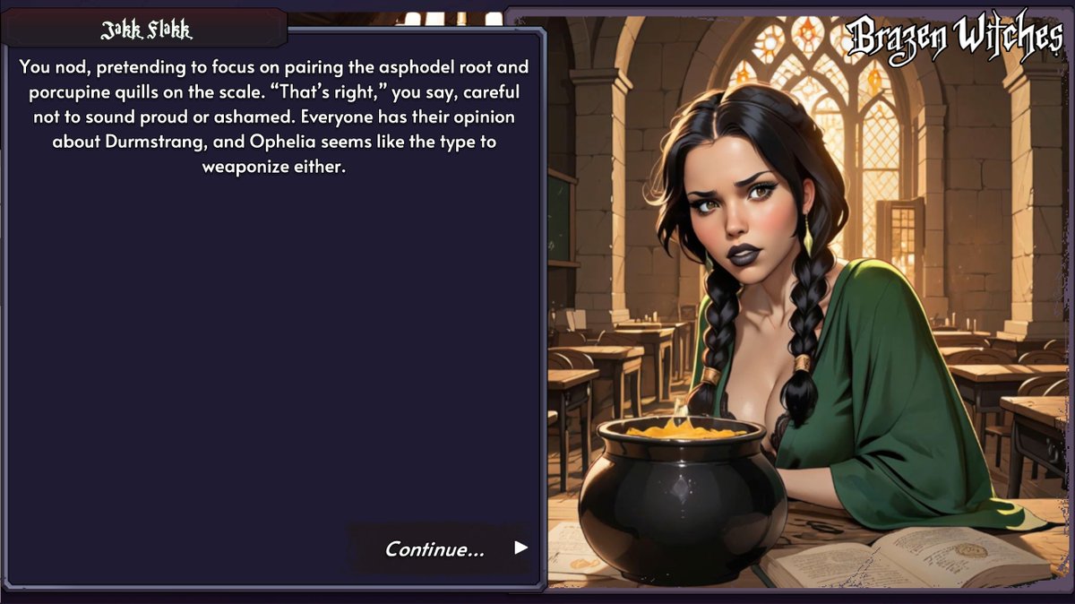 GrimmAlbus91572's tweet image. Patreon Build 0.2.1 is available to all backers, 0.2.0 to everyone!  Come check out the most detailed and animated scene ever with Ophelia the background Slytherin!
patreon.com/BrazenWitches
#hogwarts #harrypotter #brazenwitches #slytherin