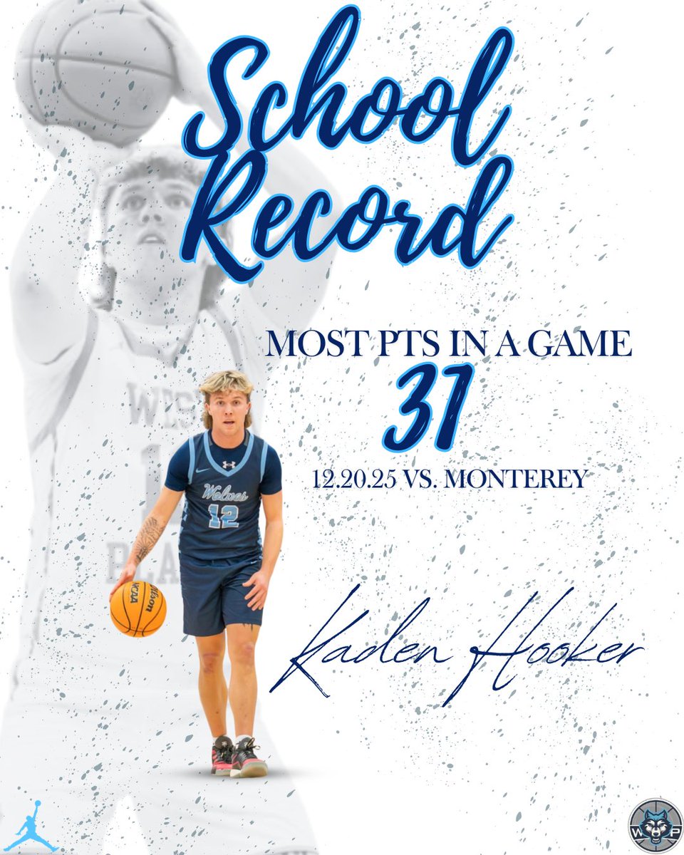 WestPlainsHoops's tweet photo. 🐺🏆HISTORY MADE🏆🐺
This season was one for the ages. We’re highlighting 43 school records that were shattered this year!
🏀Record 1/43: Most Points In A Game
📈31 Points
🥇@KadenHooker
#CutTheNets #RecordBreakers https://t.co/t0raijBXvV