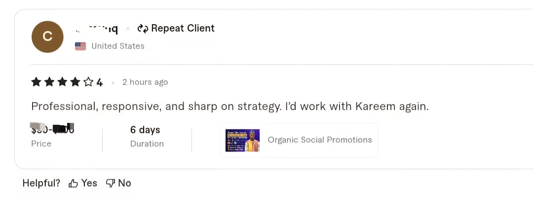 Harphz24832's tweet image. Real results. Real clients. Real impact.

Another satisfied client from Fiverr just shared their experience working with Harphz T Digital Service and this is exactly why I do what I do.

#HarphzT #KareemAfeezAdekunle #Fiverr #ClientResults #DigitalMarketing #EbookMarketing
