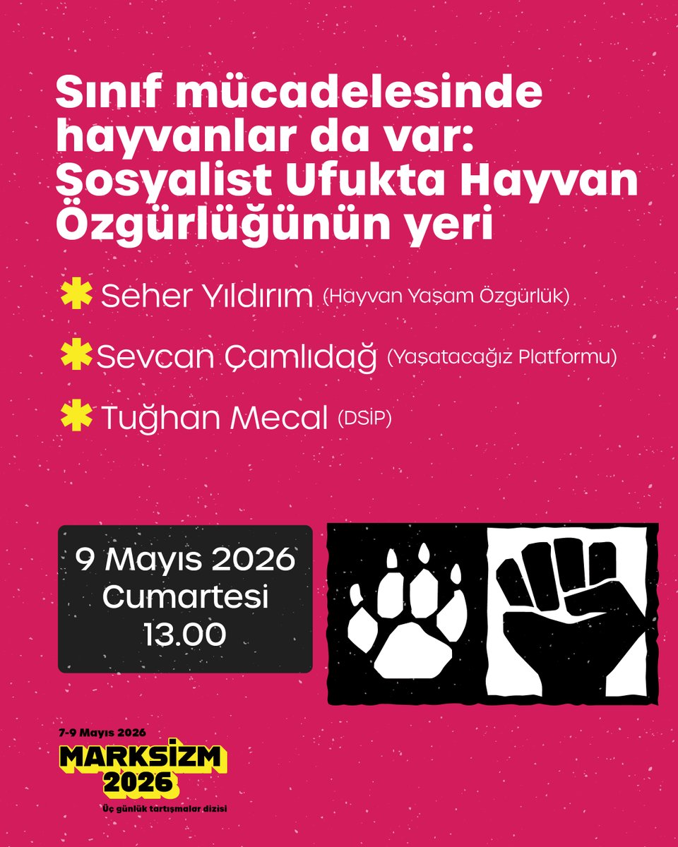 marksizmgunleri's tweet photo. 📅 7-9 Mayıs 2026
📍 Kadıköy Sanat Merkezi, İstanbul
🔥 Üç gün, 10 toplantı, onlarca konuşmacı
👉 Kaydır, programı incele, takvimine kaydet! https://t.co/u8OnuJw0rm