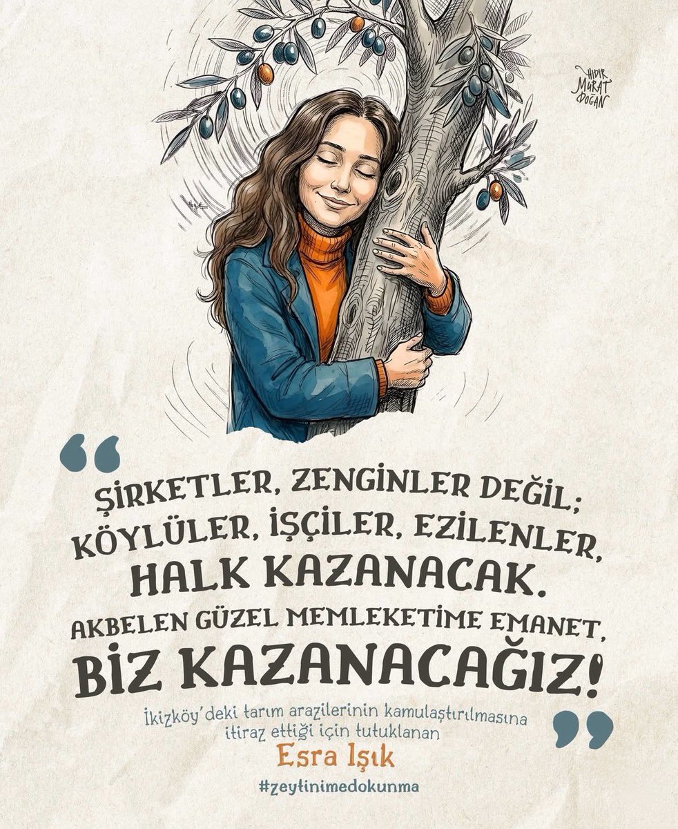 Dünyanın hiçbir yerinde;
Toprağını, suyunu, ağacını, köyünü savunmak ve ona sahip çıkmak suç değildir.

Bu hukuksuzluğa derhal son verin!
#EsraIşıkSerbestBırakılsın