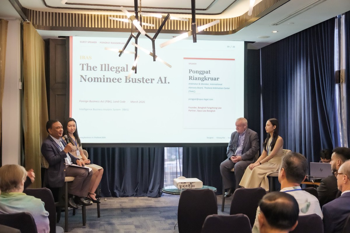 opus_legal's tweet image. Big thanks to everyone who joined us at Skyview Hotel for "Doing Business in Thailand 2026"! 🥂✨
Incredible energy, great networking, and deep dives into the FBA &amp;amp; IBAS. We're already planning the next one—see you there! 📈🌍
#OpusLaw #ThailandBusiness #Investment #Legal