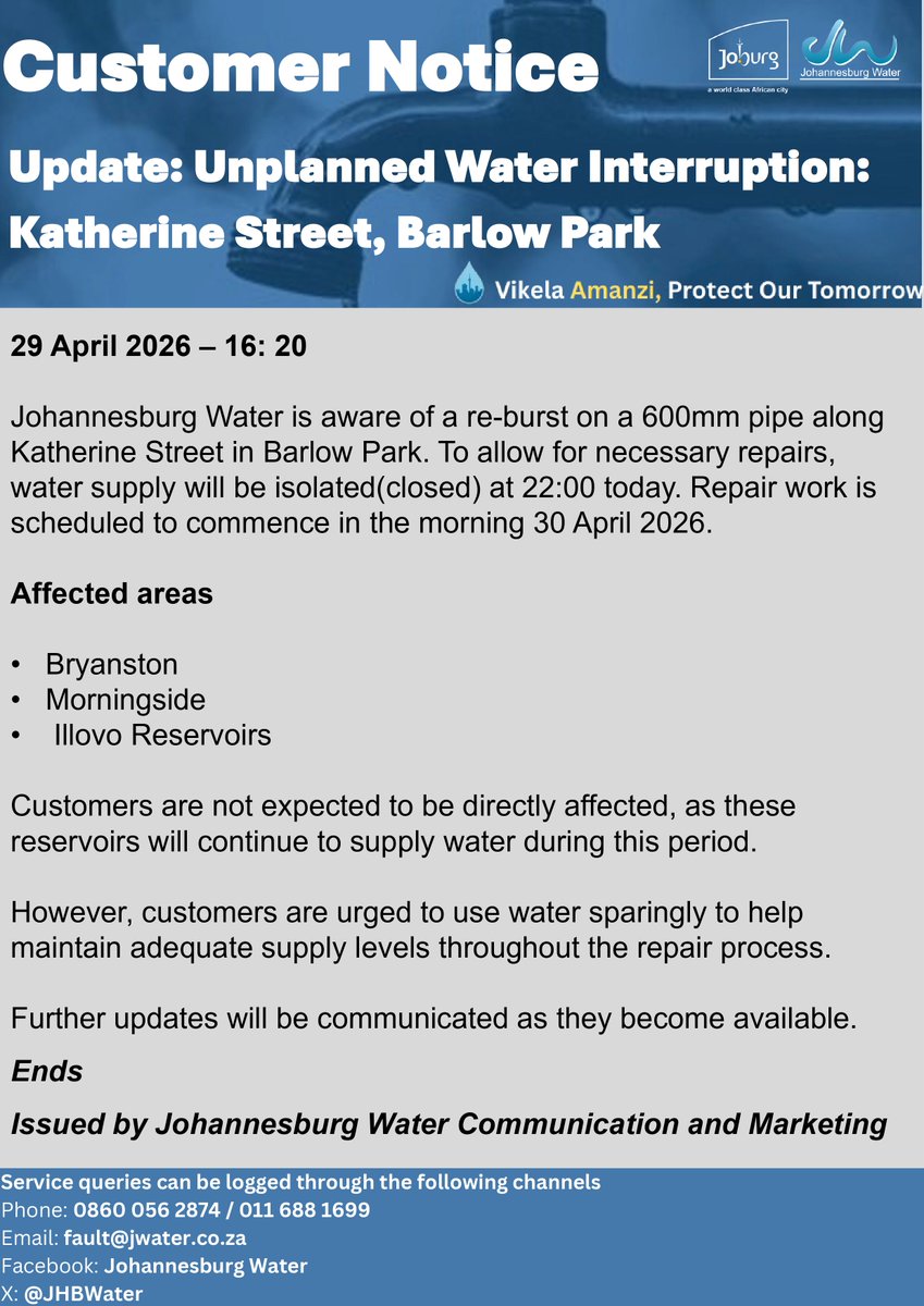 Johannesburg Water tweet media