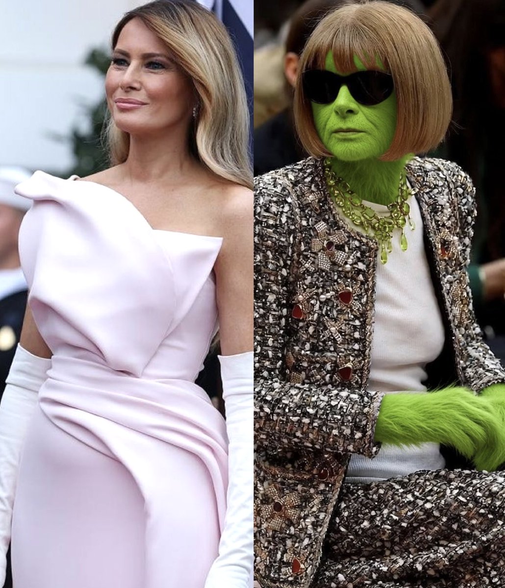First Lady Melania Trump was already perfect in the first term

In the second term, she is truly killing it!

Forgive me, I can’t stand Anna Wintour

Every time the First Lady steps out in one of her history-making outfits, I imagine her sitting in silence, exactly like this 😂🤢