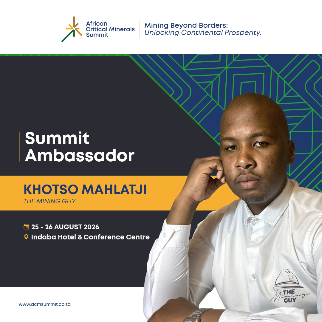 ACMsummit's tweet photo. We’re proud to announce @TheMiningGuySA  as an Ambassador for the 4th Annual African Critical Minerals Summit!

📅 25–26 Aug 2026
📍 Indaba Hotel
🤝 Partner with us
🎟️ Tickets on Quicket
📩 nomvula@acmsummit.com
#ACMS2026 #AfricanMining #CriticalMinerals #TheMiningGuy https://t.co/YEgMncaHkf