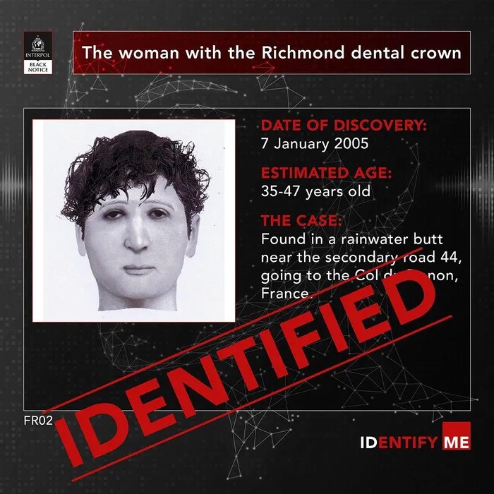 IOL's tweet image. Cold case breakthrough as French authorities arrest suspect linked to Hakima Boukerouis, identified two decades after her body was found in a rainwater collector under Interpol’s Identify Me campaign case. 
#HakimaBoukerouis #Interpol #IdentifyMe #ColdCase #France 
Read more