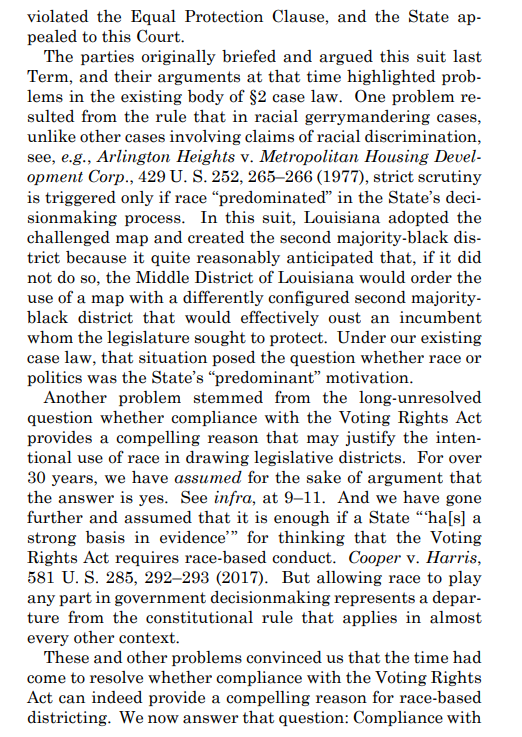 bykatiebuehler's tweet image. CORRECTED: BREAKING: BREAKING: A 6-3 Supreme Court STRIKES DOWN Louisiana’s congressional map that contains two majority-Black voting districts, and further limited the Voting Rights Act. #SCOTUS supremecourt.gov/opinions/25pdf…
