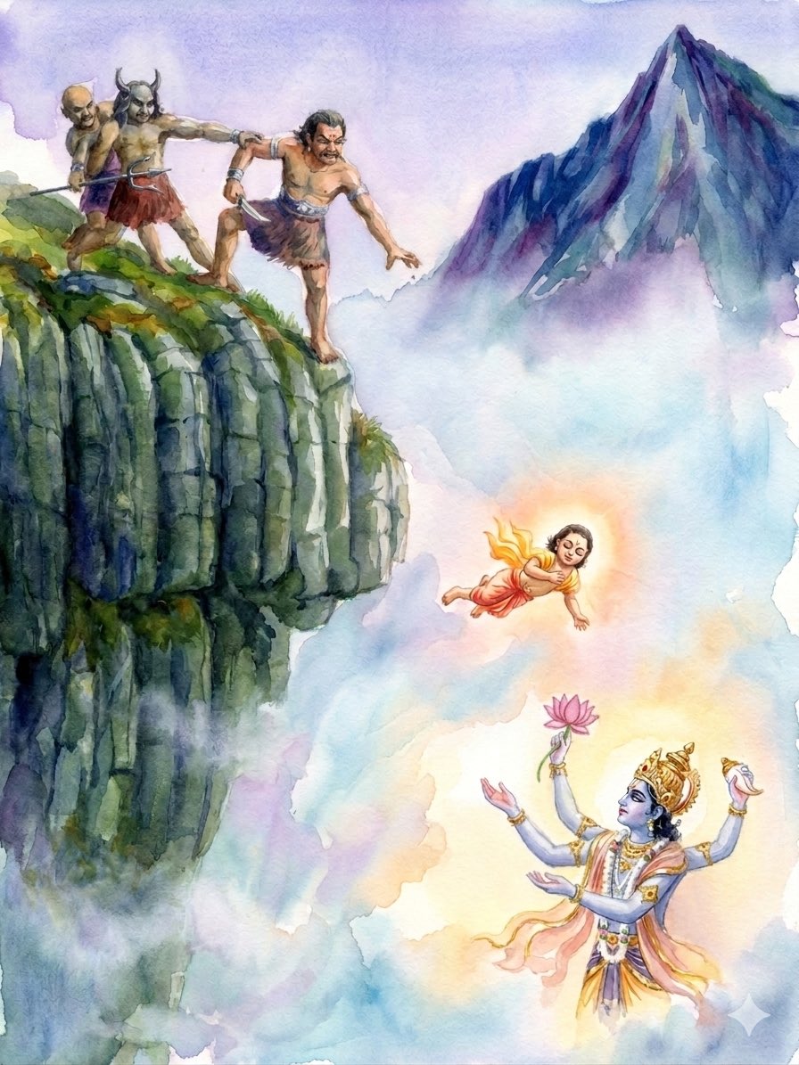 The height of the cliff doesn't matter when the depth of His mercy is infinite.