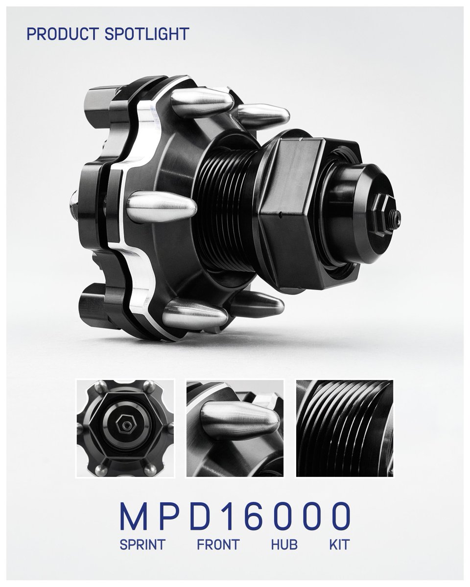 MpdRacing's tweet photo. Everything up front starts here.

The MPD16000 Sprint Front Hub Kit is a complete solution designed to mount the wheel to the spindle, support the brake system, and keep everything rotating smoothly and reliably on race night.🔧🏁

Shop today at https://t.co/VZDq1ilTay https://t.co/4hp8vzP7g3
