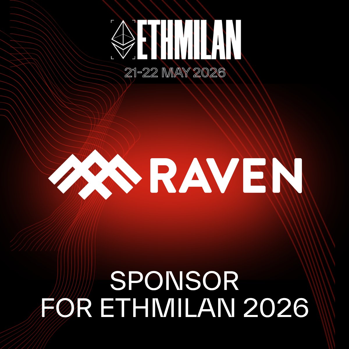 eth_milano's tweet photo. We’re excited to welcome Raven as a sponsor of ETHMilan 2026!

@defi_raven is a proprietary high-frequency trading firm providing liquidity and market making across CeFi, DeFi, prediction markets, and tokenized real-world assets. Backed by Coinbase Ventures, Hack VC, CMCC Global and Wintermute Ventures.

Thanks to the Raven team for their support.

Meet raven at ETHMilan this May 21-22