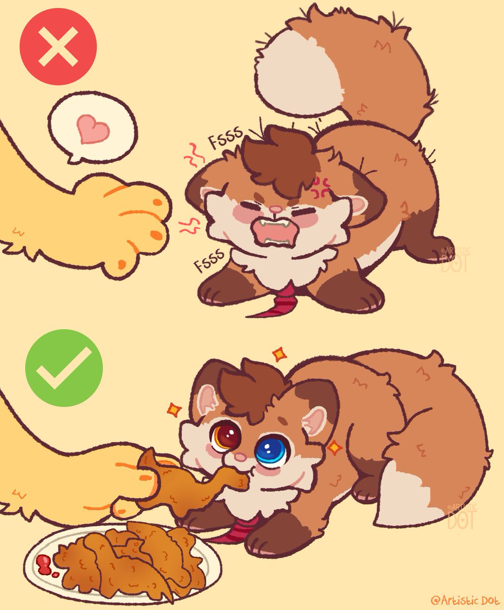 artistic_dot's tweet photo. ⚠️ How to train your (sona)! Comic

Time to teach other furs the best way to train your wildness! >:3 

💰90 u s d (Nuggies base)

‼️Extra to change object / food you want for the 2nd frame

Any species! 

💌 Pm me to claim! https://t.co/vrFW1SkZB1