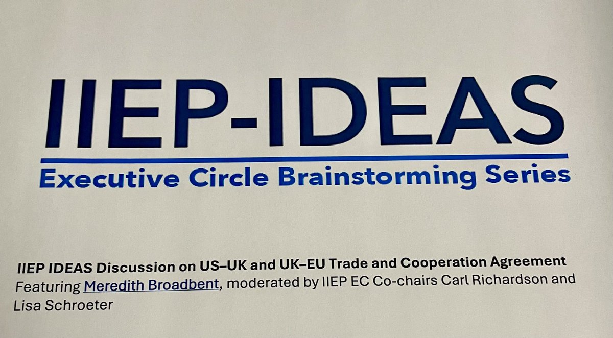 RichardsonUK's tweet photo. With The King &amp; Queen in Washington DC for the State visit, there was no better time to chair the latest @IIEPGW IDEAS discussion on US &amp; UK trade, alongside @lmschroeter.  

Great insights provided by Meredith Broadbent &amp; Emanuel Adam and a lively discussion followed. 🇺🇸🇬🇧 https://t.co/dRidPOfSy4
