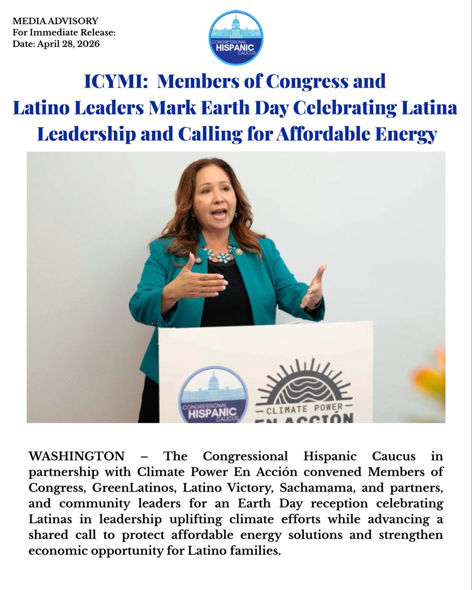 SolidarityLLC's tweet image. Thankful to partner with @ClimatePower, @HispanicCaucus, @Rep_Grijalva, @LuzRivas, @DeliaRamirezIL, @RepRaulRuizMD &amp;amp; @RepEspaillat to uplift #Latina leadership this #EarthDay.

Grateful to our partners for advancing #affordable #energy for #Latino communities. ⚡️🌎