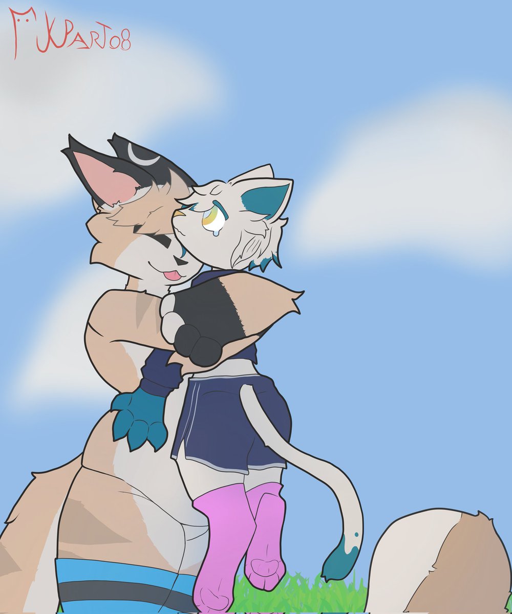 Tkpart08's tweet photo. Gatos abrazados ♪⁠～⁠(⁠´⁠ε⁠｀⁠ ⁠) 
Aún vivo, solo ocupado (facultad)

#furryart #furry #furryoc #furryartists #oc #dibujodigital https://t.co/va25JZnwDo