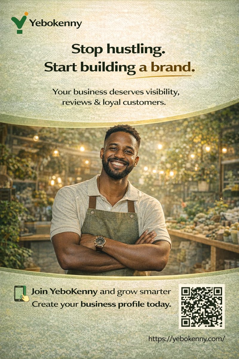 YeboKenny's tweet image. Build a Business That Lasts 

Stop hustling for clients. Start building a brand that attracts loyal customers, gets reviews, and drives growth. Discover how YeboKenny can help.

Get Started Today yeboKenny.com

#Branding #BusinessGrowth #CustomerLoyalty #SMEs #YeboKenny