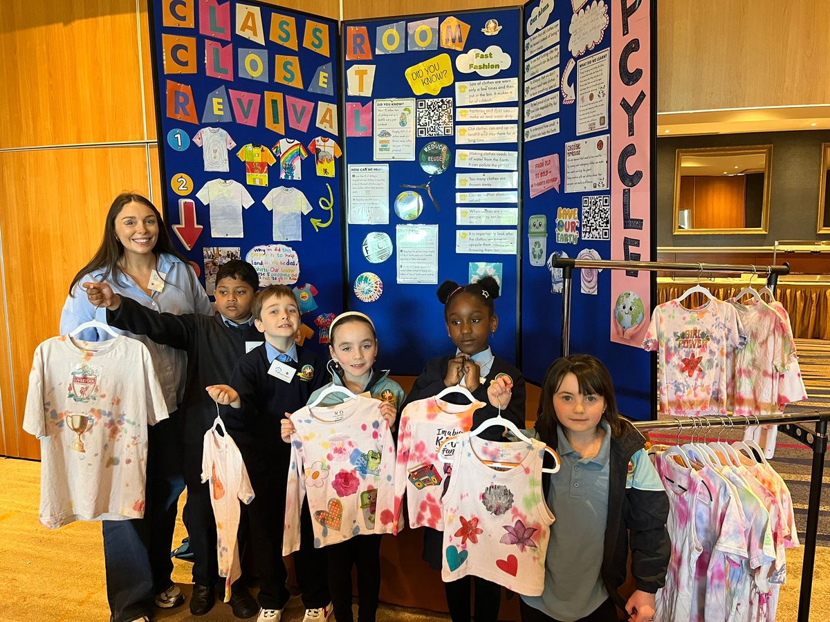 HolyJuni1's tweet photo. Well done to the children from Ms Reams’ and Ms Phelan’s First Classes who showcased their project on sustainability in clothing at the Presentation Order’s Challenge to Change exhibition! https://t.co/2zCOv1v8wo