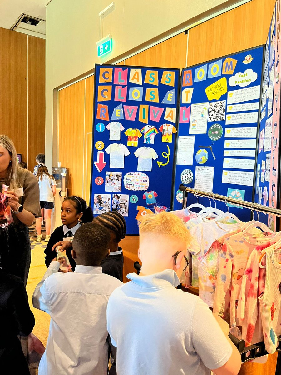 HolyJuni1's tweet photo. Well done to the children from Ms Reams’ and Ms Phelan’s First Classes who showcased their project on sustainability in clothing at the Presentation Order’s Challenge to Change exhibition! https://t.co/2zCOv1v8wo