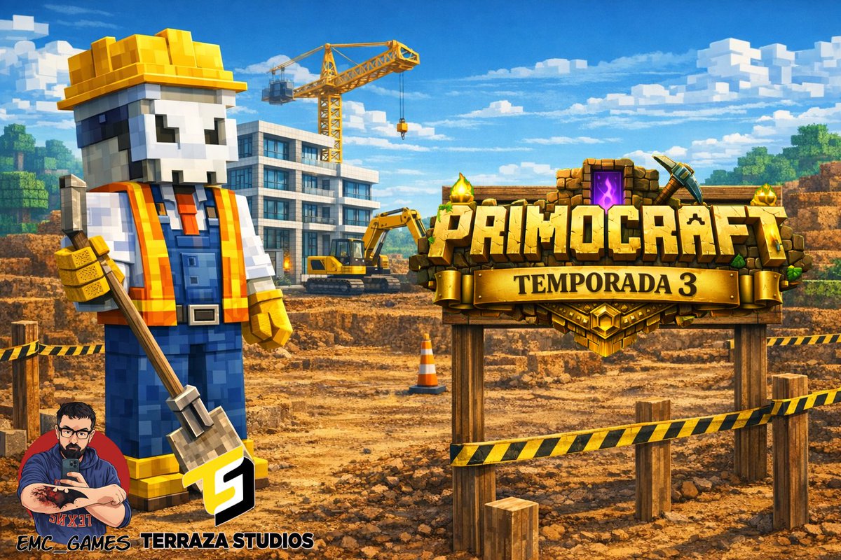 Oficial_susoBcn's tweet photo. 🚧 Hoy a las 17h volvemos a PRIMOCRAFT.   Empieza la obra oficial: primero las calles, luego la primera casita 🏗️ Modo chill, pero con el caos que nos caracteriza 😎
Nos vemos en el mundo cúbico ✨ 

#Primocraft #Minecraft #Directo #StreamerES #GamingCommunity #ChillVibes #MinecraftSeries #TwitchES #GamersUnite #ObraCraft #ConstrucciónMinecraft @1DjEmC  @TerrazaStudios
