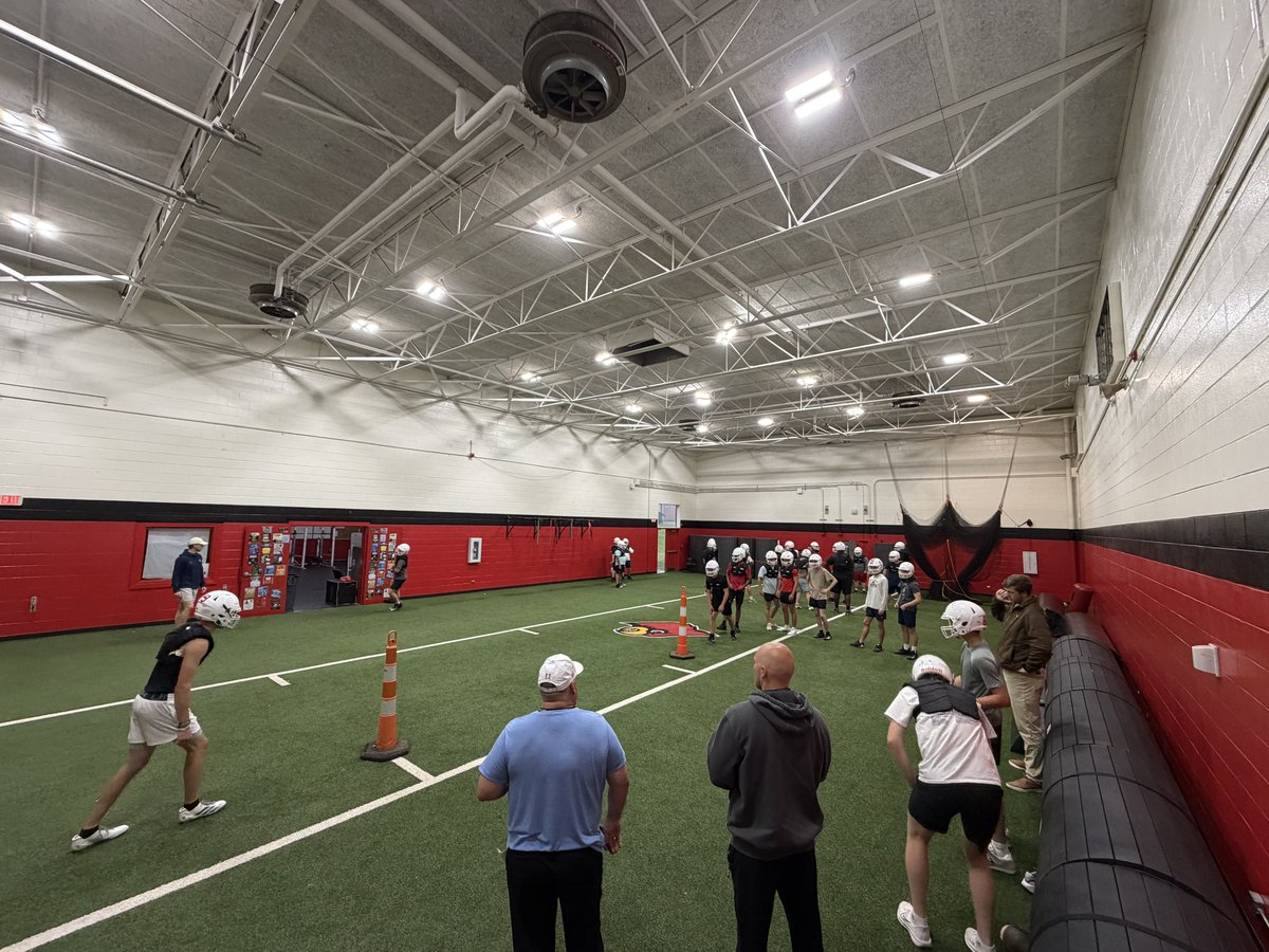 Spring Ball 1 in the books...The rain couldn't hold us back!! Shoutout to the guys who showed up and got after it first thing in the morning yesterday!!! <a href="/TMobile/">T-Mobile</a> <a href="/esh_football/">East Surry HS Football</a> #FN5GL #Entry