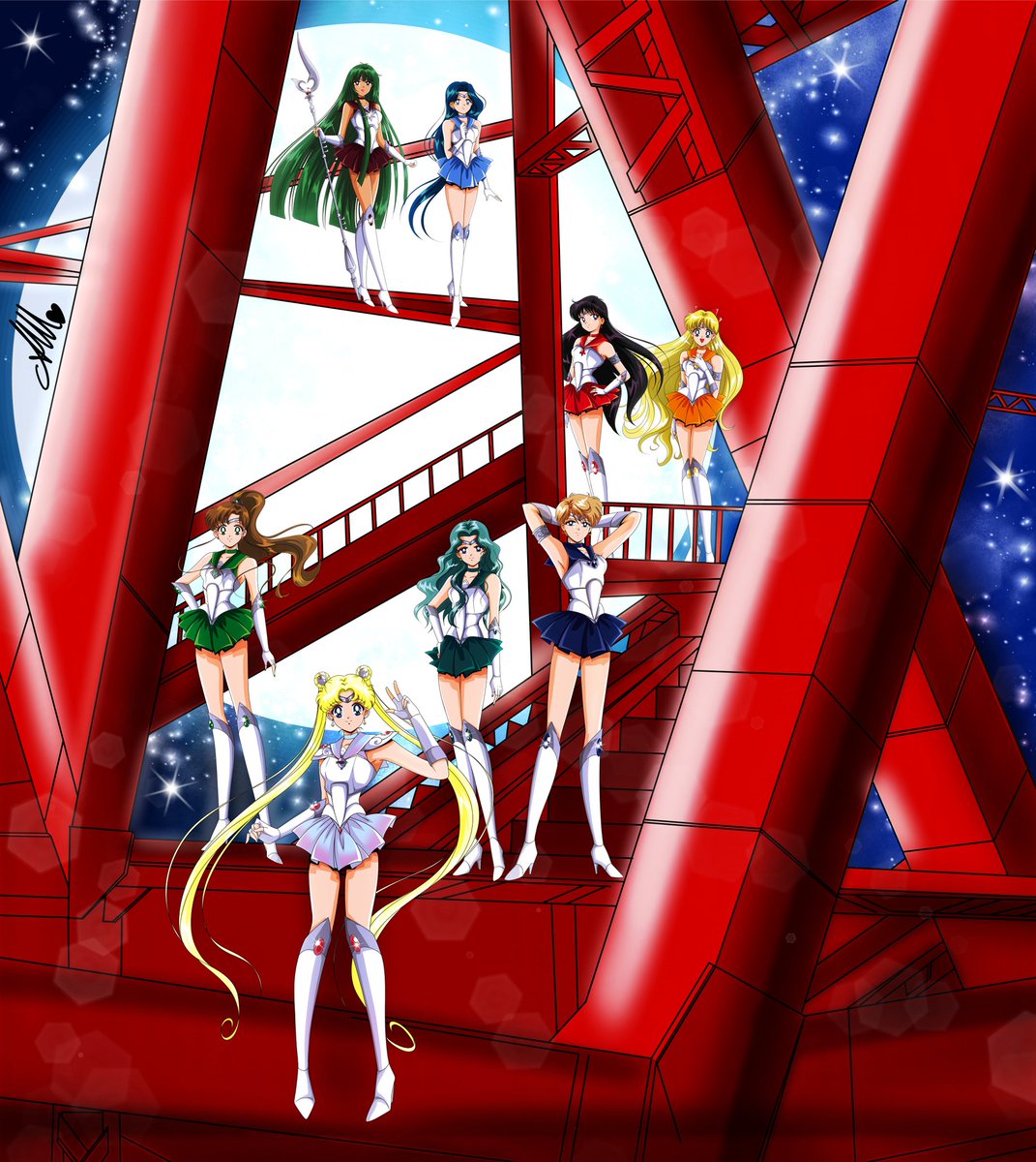 anello81_art's tweet image. #Commission for nkmalAlterEgos. Happy to have worked on this project #SailorMoonAU The thing I loved the most? The client's imagination in creating an alternate universe where the characters are fusions and descendants of classic #Sailors. 
#sailormoon90s #sailormoonfanart