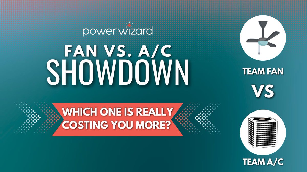 PowerWizardLLC's tweet photo. Still arguing with your thermostat? 🥵
Ceiling fans use almost no electricity, but A/C cools the whole house and your bill feels it.
The real secret? Using both + the right electricity plan. 
Learn more on the blog at https://t.co/IMDoW4nW2V or give us a call at 855-475-8315. https://t.co/uRHDScrtGs