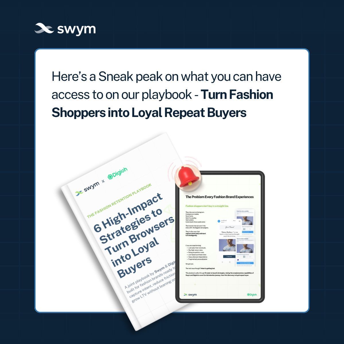 getswym's tweet photo. Fashion shoppers don’t buy in a straight line.

They discover, compare, save, wait - and come back when the moment is right.

Our latest playbook breaks down 6 high-impact strategies to turn browsers into loyal, repeat buyers.

Access the playbook: https://t.co/1Omd7UVEmo 

#ecommerce #fashionecommerce #retentionmarketing #shopperintent #conversionoptimization
