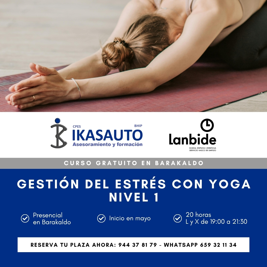 IKASAUTO's tweet photo. Curso Gestión del Estrés con Yoga

📍 Ikasauto Barakaldo
🎓 Gratis (Lanbide)
🗓 06/05–01/06
🕖 L y X 19:00–21:30

💼 Prioritario ocupados
📲 Plazas limitadas
☎️ 944378179 / 659321134 https://t.co/7gAwOMzXcj