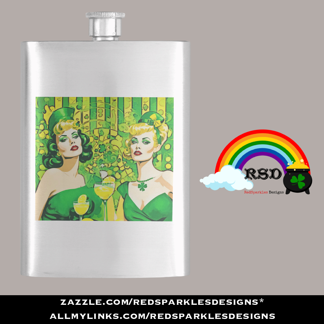RedSparklesNYC's tweet image. Cheers to bold style 🍀 🥃
This pop art St. Paddy’s pin-up girls flask brings vintage vibes with a festive twist

zazzle.com/popart_st_padd…

#StPaddys #StPatricksDay #PinUp #PopArt #Flask #ZazzleShop #RSD #RedSparklesDesigns