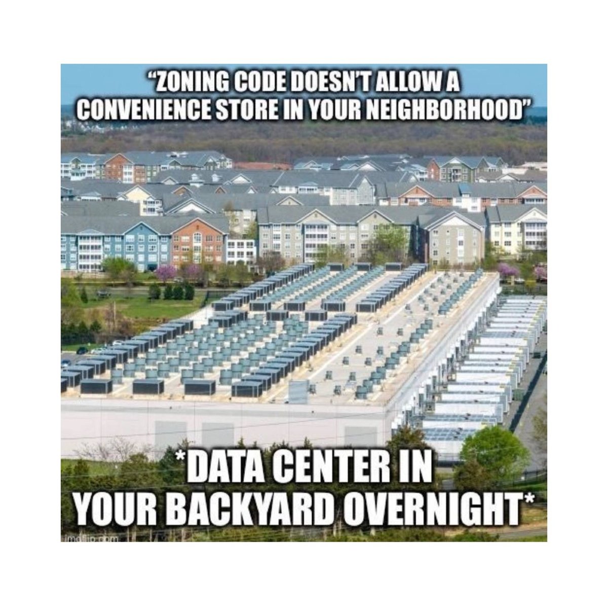 gwpro's tweet image. Yeah the zoning laws seem to be so prohibitive for #smallbusinesses... but rather accommodating for larger entities.  #datacenters #cronyism #politics #agenda #freemarket #lobbyists #optout #government