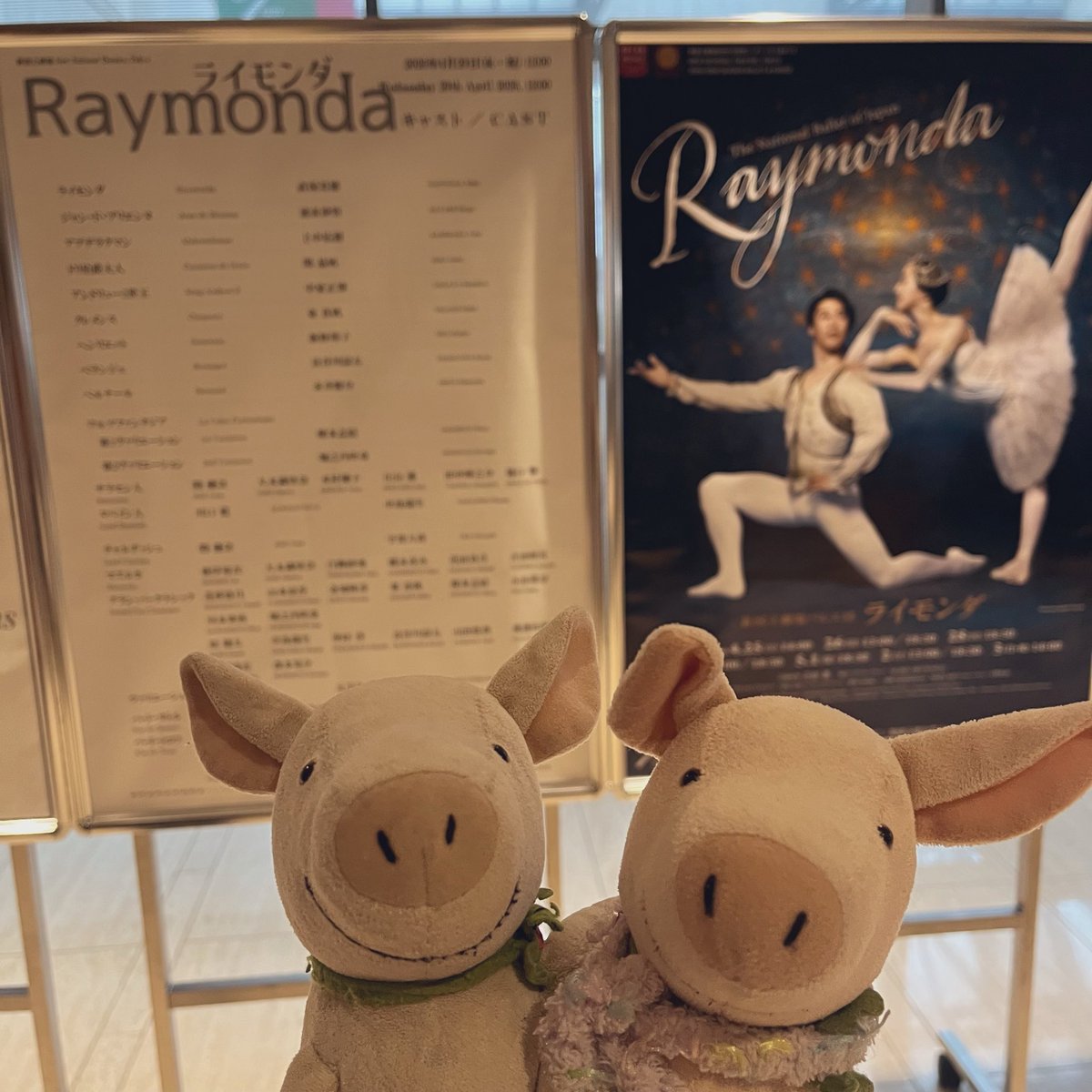 hatarakubuta's tweet photo. 新国ライモンダ🐷🐷マチネ♪🩰

直塚さん主役デビューおめでとうございます🥳✨

だんだんライモンダ好きになってきた✨

#ぬい撮り https://t.co/RxBsIutNbc