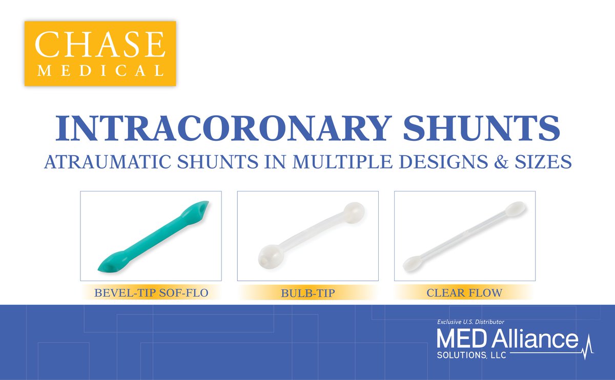 MEDAllianceSol's tweet photo. Chase Medical offers a wide portfolio of proprietary &amp; well-recognized silicone shunt designs that enable easy insertion and removal. Each design is available in multiple sizes &amp; lengths to accommodate vessel sizes, procedures &amp; surgeon preferences.  https://t.co/NDXV6nu7OS https://t.co/0ZCCQgQpWu