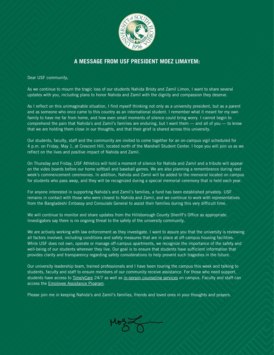 University of South Florida tweet media