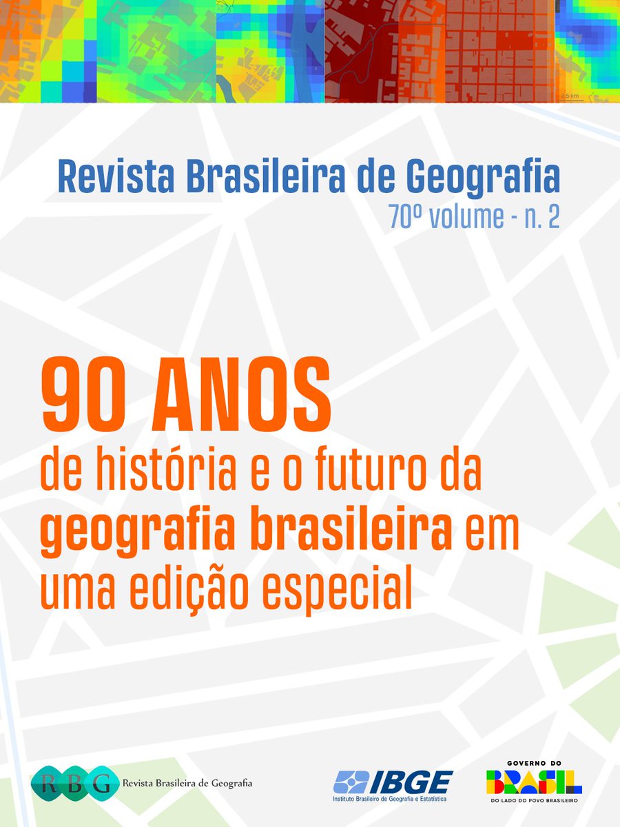 A nova edição da Revista Brasileira de Geografia (RBG) já está disponível! 📢

O volume 70 chega com 17 artigos científicos que conectam a pesquisa acadêmica aos desafios reais do nosso território.

Acesse a revista digital em rbg.ibge.gov.br!