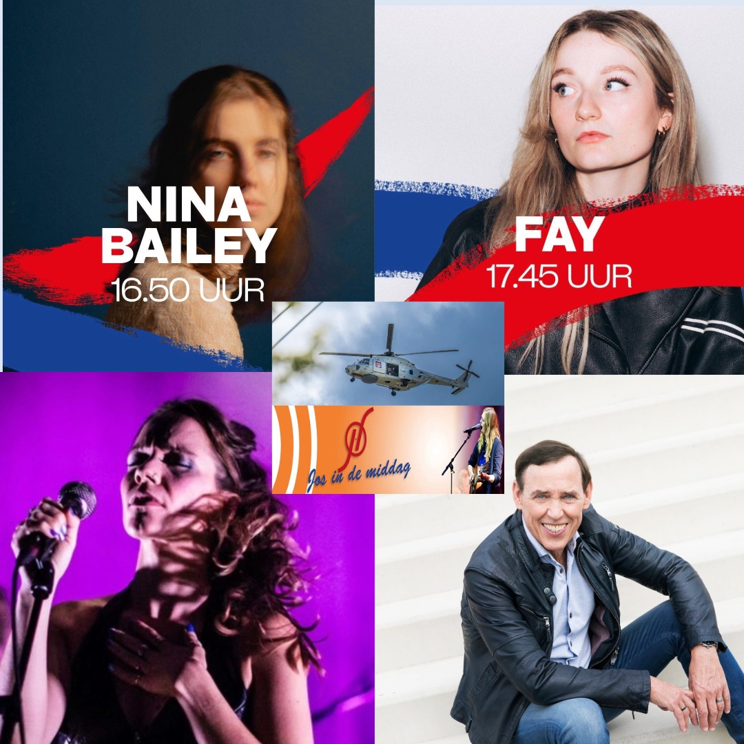 Wij vieren de vrijheid met muziek. met o.a. Nina Bailey, kijken vooruit naar optredens en de nl-release  vrijdag  bij Rtv Meppel

Nina Bailey
Is 1 van de acts op het bevrijdingsfestival in Assen

De nl-release is van Jan Koevoet

Judith Agaath ( 9 mei in Hedon)

Fay
Ook in Assen