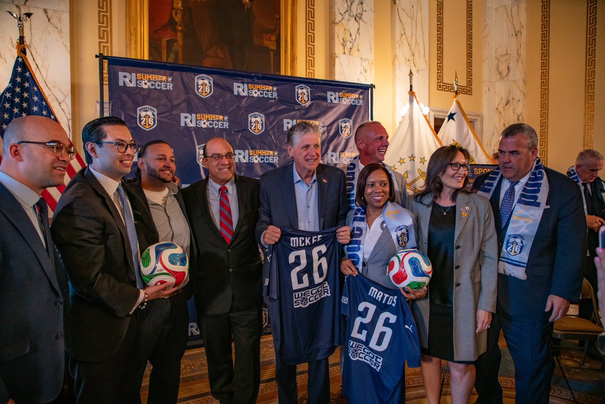 RI is ready for a Summer of Soccer. ⚽️

We’re bringing fan events to communities across the state so RIers can be part of it. We’re also proud to host Ghana right here at <a href="/BryantUniv/">Bryant University</a>.

Big thanks to <a href="/RITreasury/">Rhode Island General Treasurer James A. Diossa</a>, Ocean State 2026, and all partners helping make it happen.