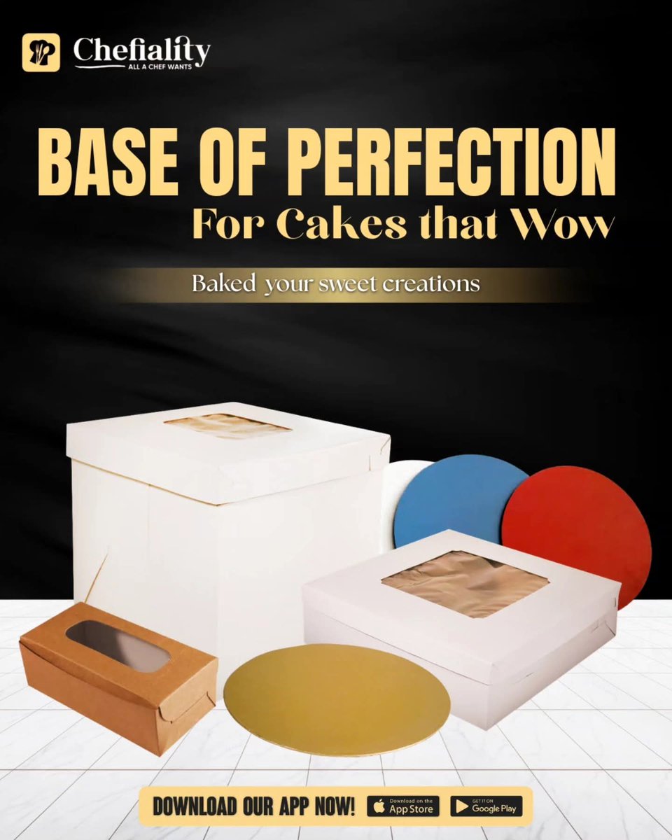 chefiality's tweet image. With a range of sizes to fit your needs, you can trust our Cake Box and Base to deliver. Elevate your baking game with reliable packaging

Order Now at : 
chefiality.pk/?s=cake+box&amp;amp;po…

#Chefiality #CakeBox #CakeBase #BakingEssentials #CakePackaging BakerySupplies FoodPresentation