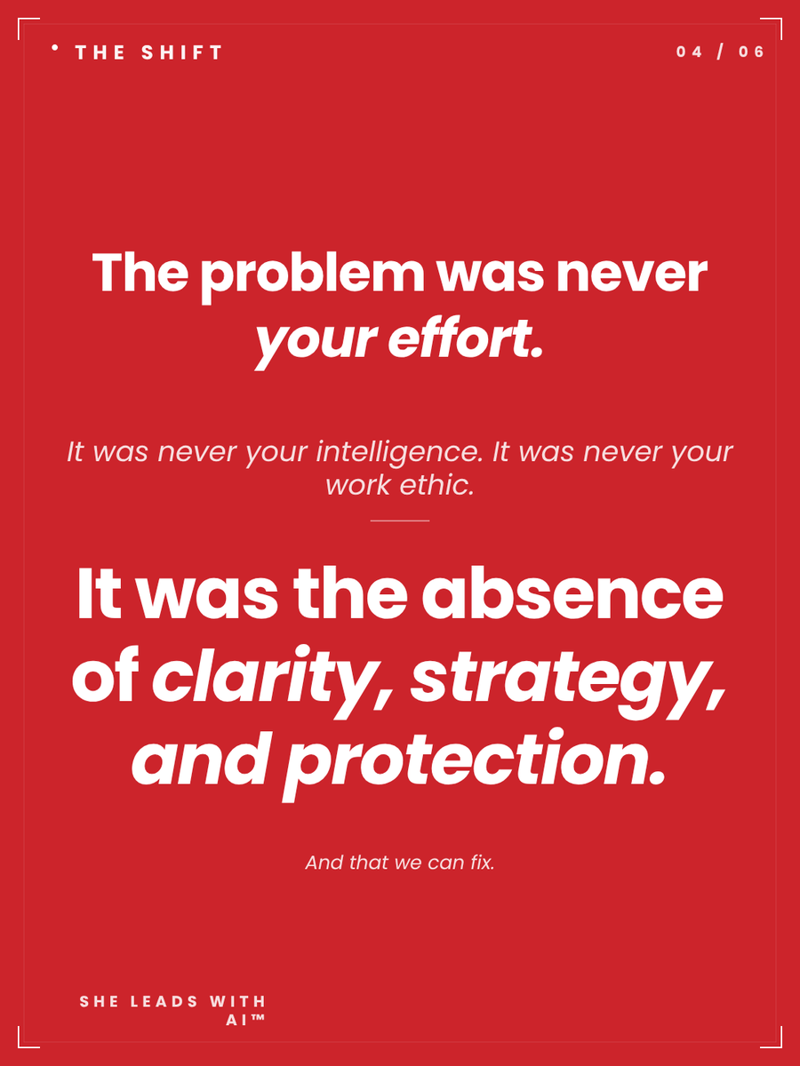 You are not invisible because you are not enough
Nobody helped you get clear on your value, your positioning, and how AI protects what you have built
From invisible and exhausted → to visible, valued, and protected
That is what 60 days produces. 

Comment TRANSFORM