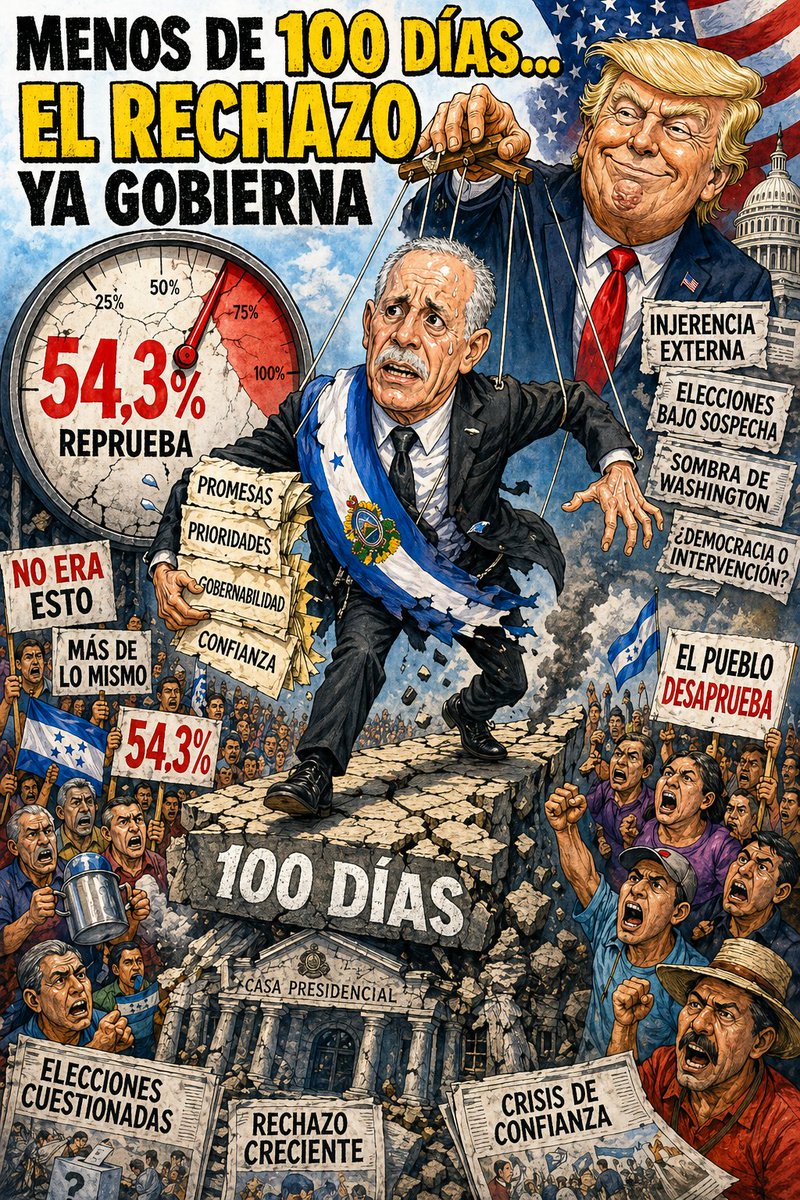 RECHAZO EN ASCENSO.- Menos de 100 días y para una gran parte del país, el desgaste ya comenzó, el acelerado deterioro de la imagen de "Papi a la Orden" evidencia lo débil y precaria que fue su ascensión al solio presidencial.
#LaRacha #Libre #PN #Rechazo