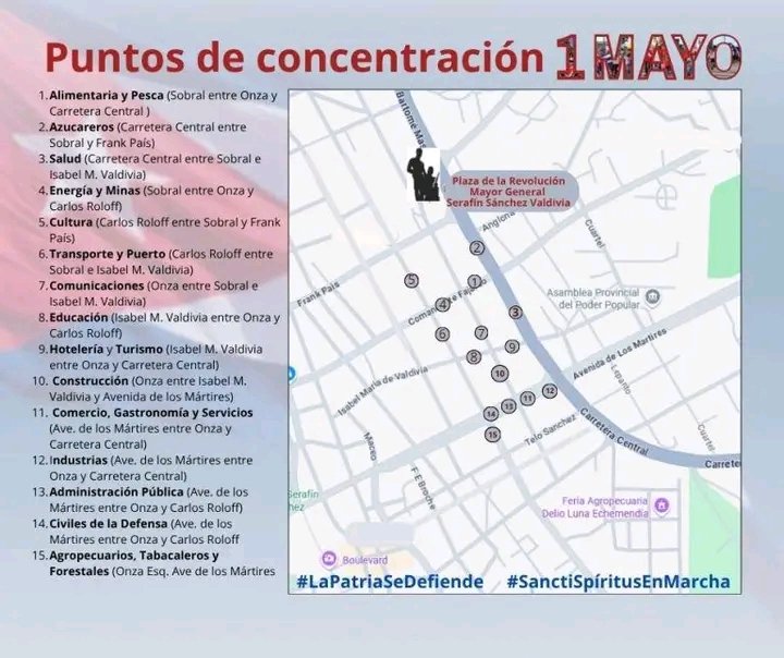 En Escambray de #SanctiSpíritusEnMarcha se publica HOY en exclusiva el orden en que se concentrarán, a partir de las seis de la mañana esté #1Mayo, los diferentes sindicatos de la capital provincial antes de comenzar el histórico desfile.
#LaPatriaSeDefiende 🇨🇺