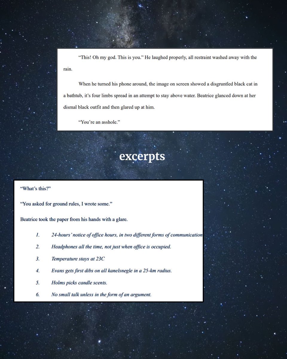 #QuestPit #Q #A #R 

AN EVIDENCE-BASED ROMANCE: 

an 83,000 word contemporary romance set at Caltech in which a STEM girlie and literature professor must learn co-exist, and maybe even lean on each other a little 
🫶🏼✨🌌🔭🌙💫💙
