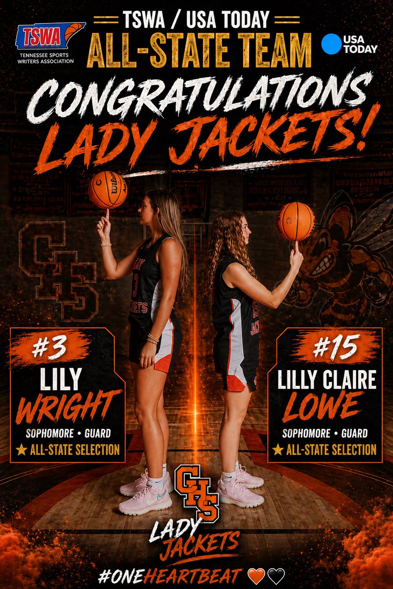 CHSLadyJackets_'s tweet image. Huge congratulations to our very own @LilyJWright and @LoweLillyC on being named to the TSWA / USA Today All-State Team! 🏀🧡🖤

#oneheartbeat #onegoal