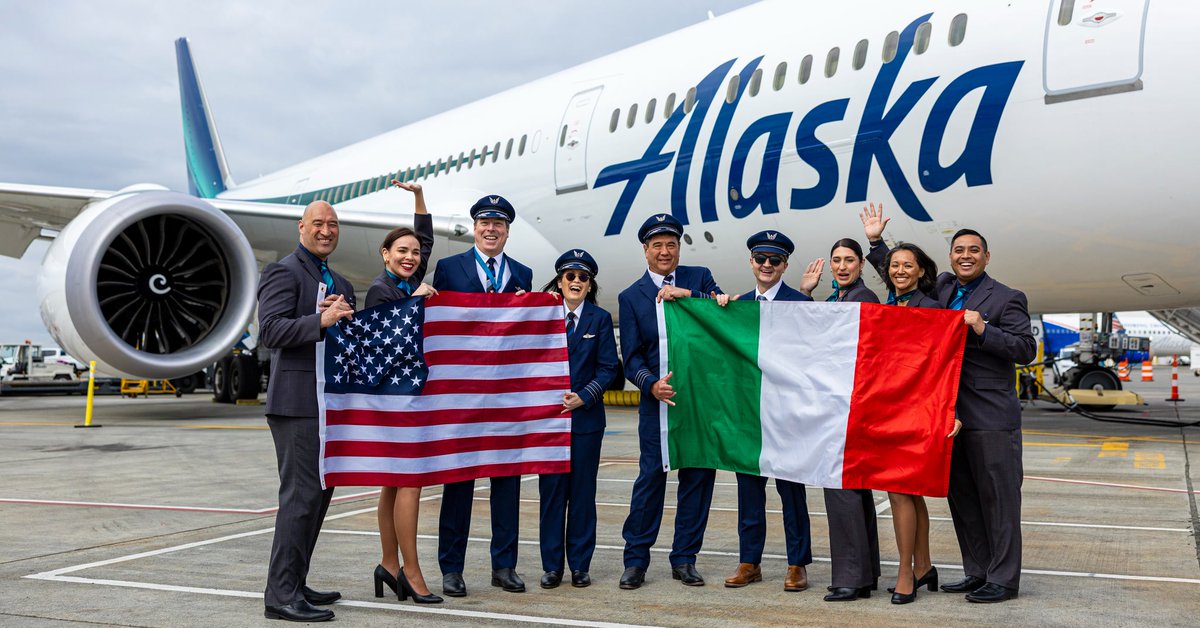 AirlineGeeks's tweet image. 🇺🇸 🇮🇹 @AlaskaAir launched service between #Seattle and #Rome. It's the first-ever nonstop flight between Seattle and Rome. Daily service runs through Oct. 23. #avgeek #italy #seattle #alaskaairlines vist.ly/42agy 

📸: @AlaskaAir