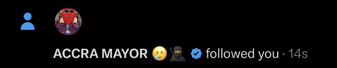 I’m in tears😭. <a href="/0panaa_1/">ACCRA MAYOR 🥲🥷</a> just followed me back 🎉🎉🎉
Thank you Mayorrrrrrr 🥳🥳🥳🥳🥳