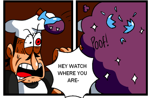 doubltower's tweet photo. Mysterious purple smoke...
Anywayyy I am almost finish with the pages!! expect for it to be uploaded tomorrow!! 
#pizzatower #doubletower #doublepizzatower https://t.co/bPZyaS552T