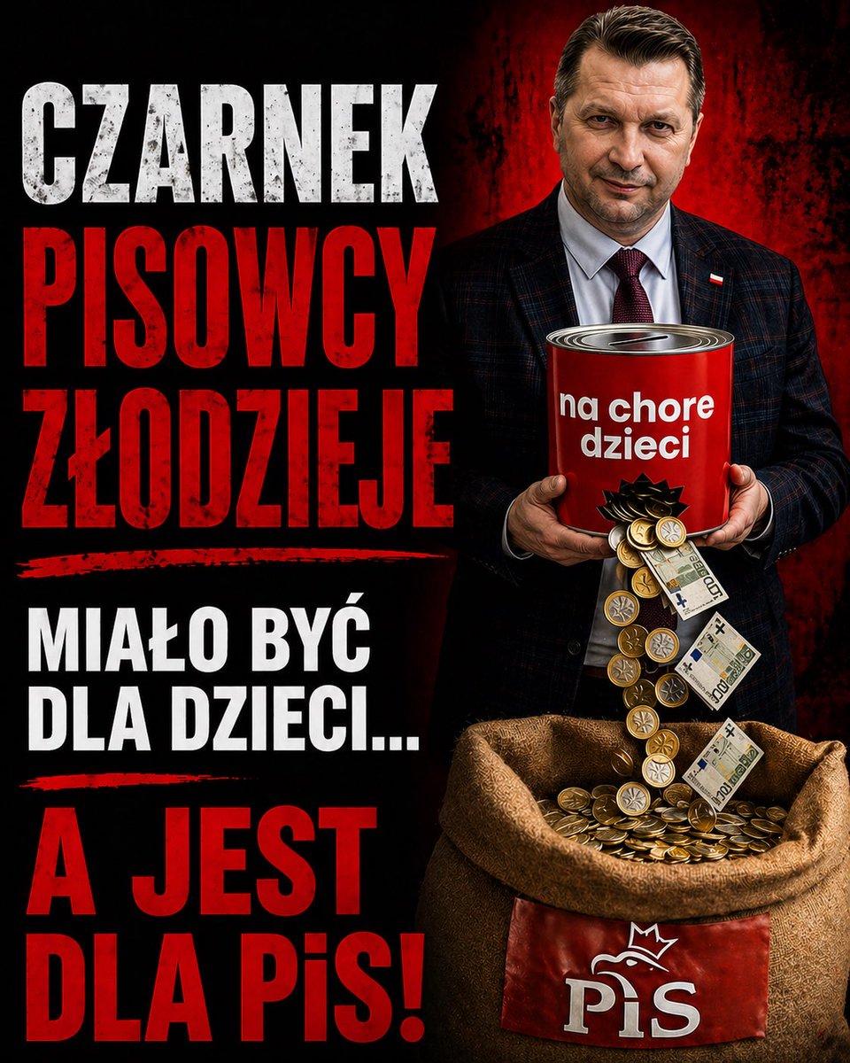 Cały dzień zbieram myśli, jakby się tu niekulturalnie wypowiedzieć na temat tego, co odpieprzył, bo innego słowa nie użyję, Czarnek. 
Same najgorsze i wyłącznie ordynarne słowa cisną się na usta, aby skomentować fakt podszycia się pod zbiórkę charytatywną na rzecz pomocy dzieciom