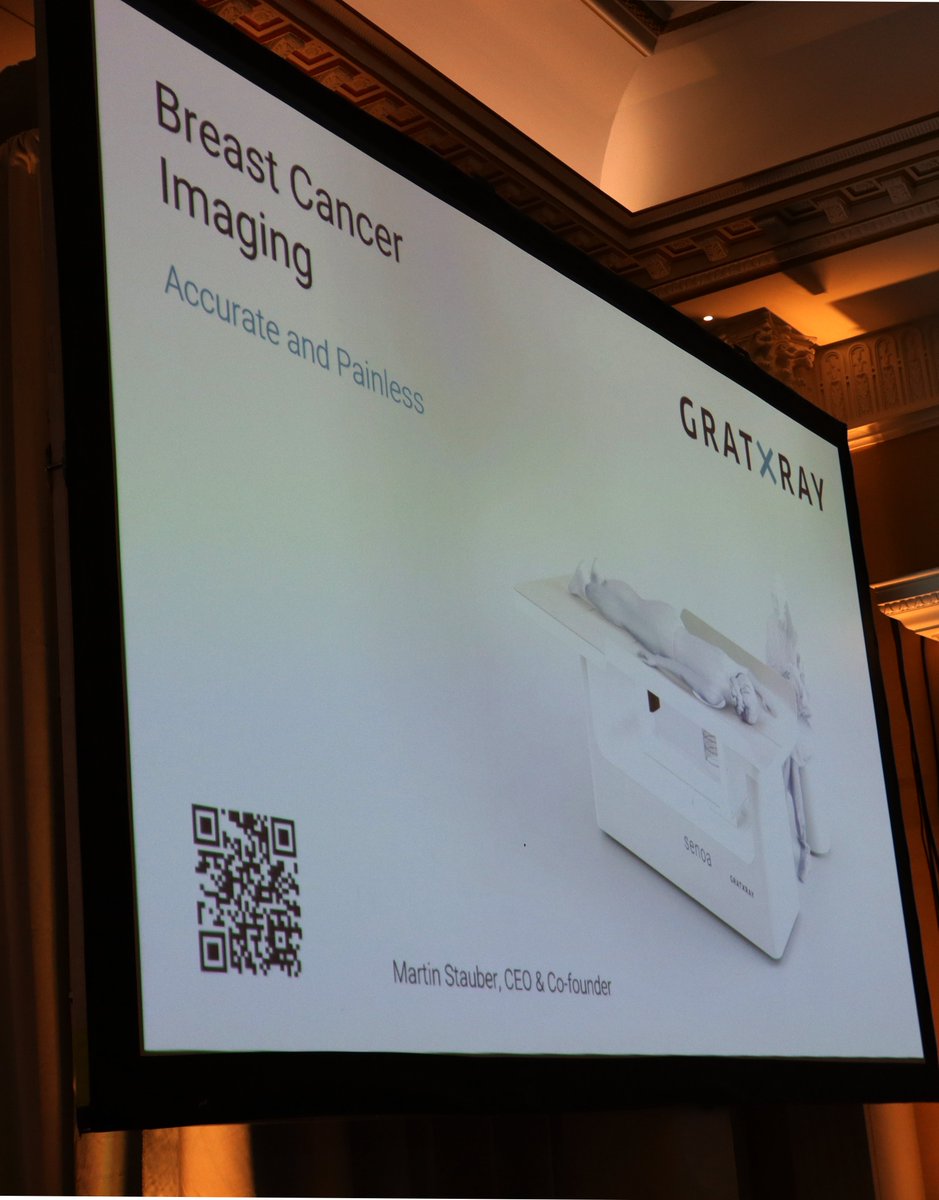 MedTechStrat's tweet image. Now presenting at #InnovationDublin: @GratXray with CEO Martin Stauber. Their senoa system delivers pain-free, high-precision 3D #breastcancer imaging, improving access and patient comfort. #medtech