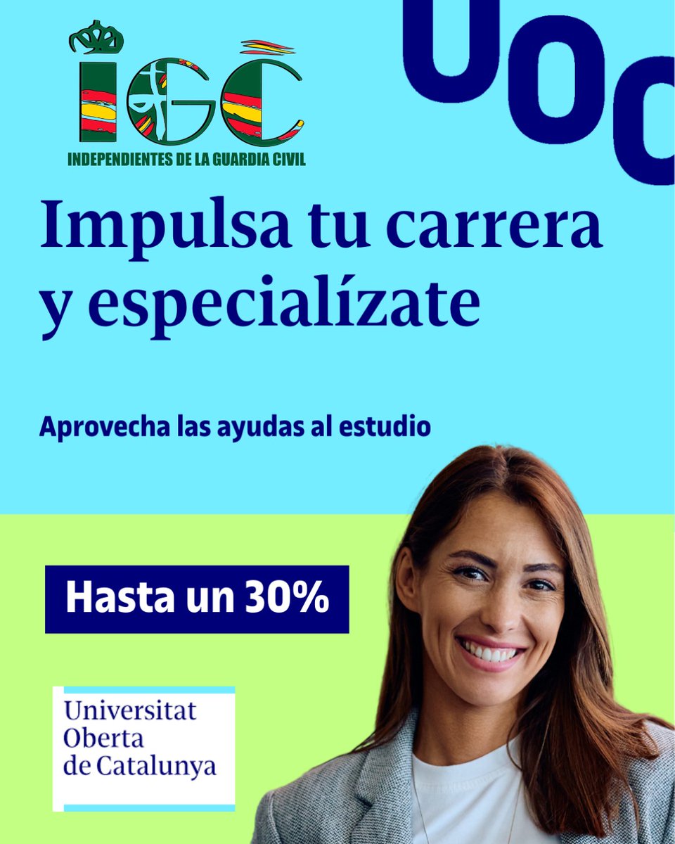 *IGC OFERTA FORMATIVA*

Acuerdo entre *ICG* y *UOC*. 100% online, orientado al mercado laboral para facilitar la conciliación entre el trabajo y la formación.

INFORMACION 👇🏾

cloud.areaempresa.uoc.edu/Matricula_Corp…

*PREGUNTA EL  CÓDIGO DE DESCUENTO A TU DELEGADO*

#TuEresIgc <a href="/UOCuniversidad/">UOCuniversidad</a>